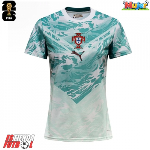 Portugal Segunda Equipación Mujer Mundial 2026 Manga Corta